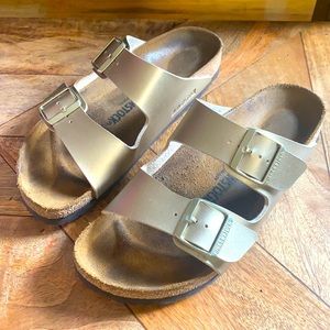 Gold Birkenstock’s - Arizona Birko-Flor